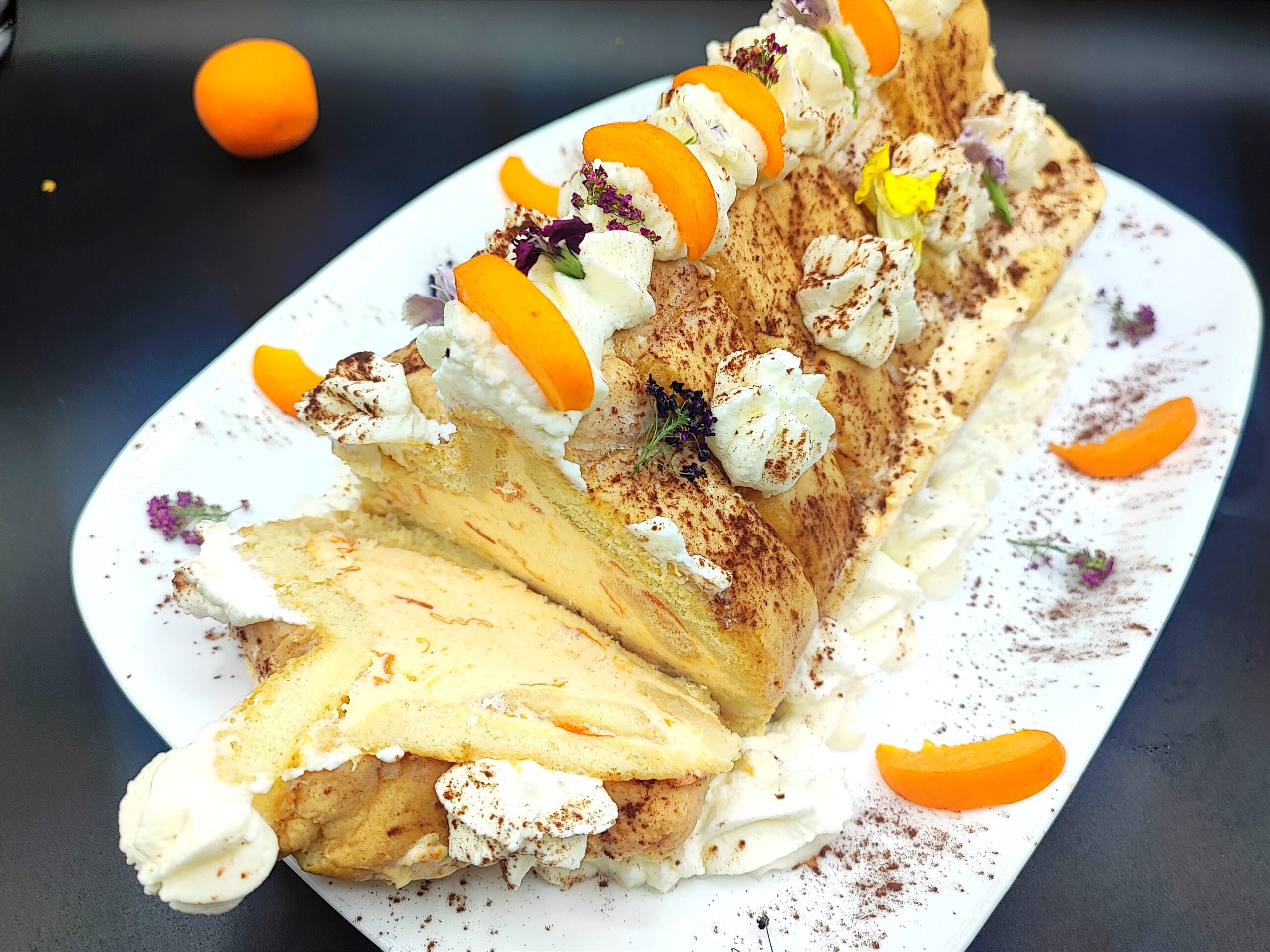Apricot Yule Log
