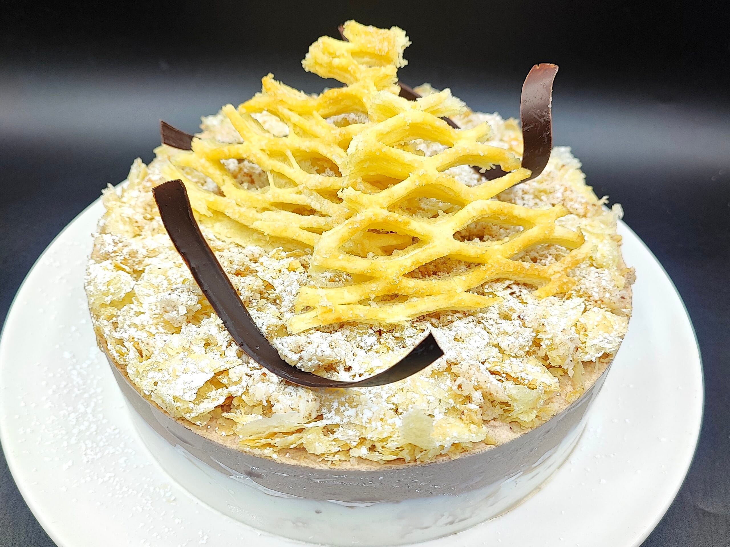 Coconut Dacquoise Cake and Eggless Millefeuille