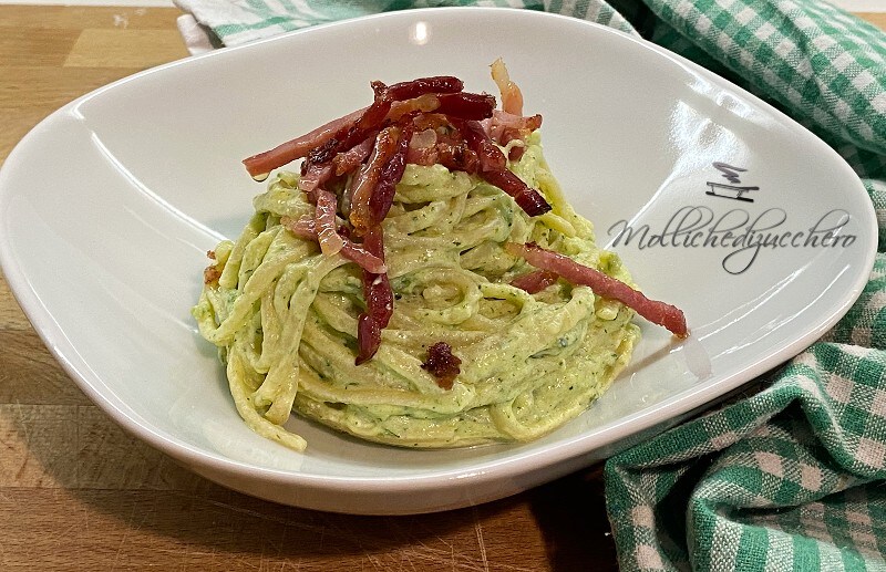 Pasta with Zucchini Cream and Speck