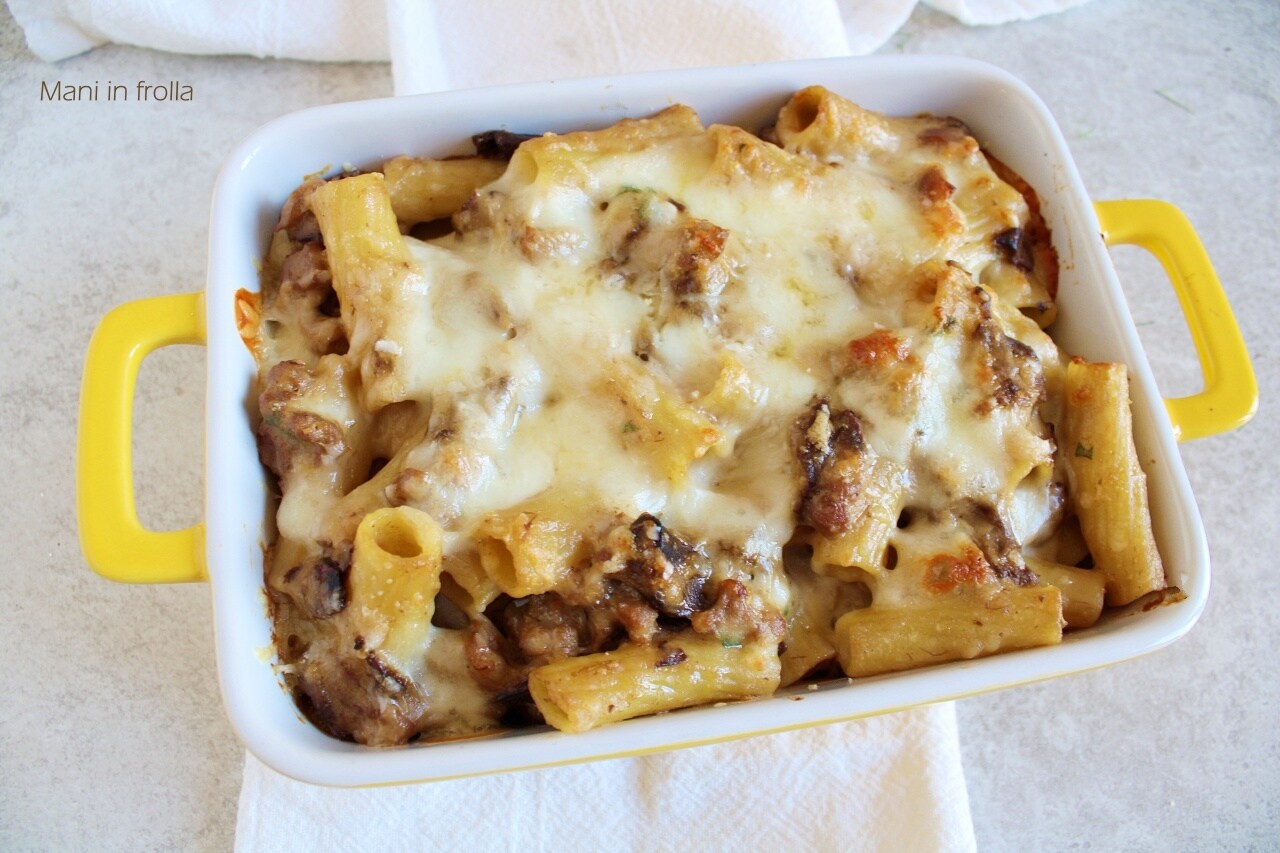Baked Pasta with Sausage and Mushrooms