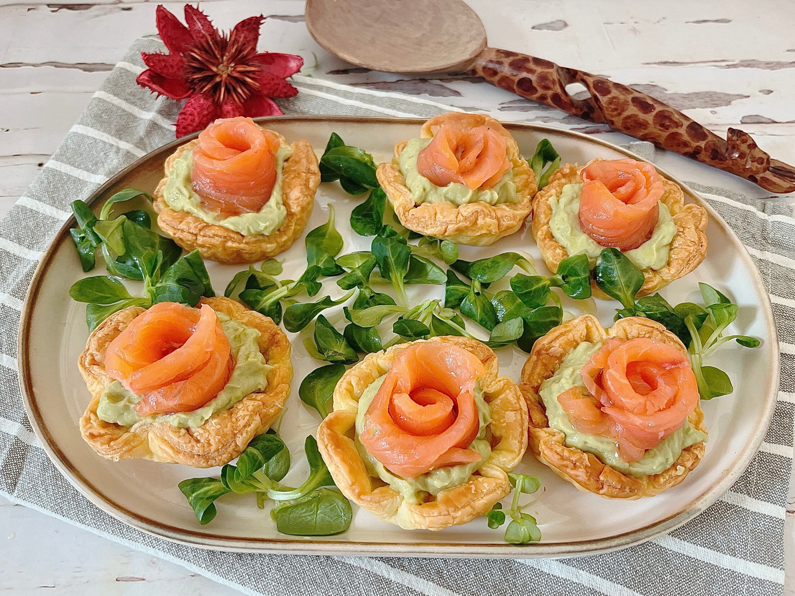 Salmon Rose Baskets