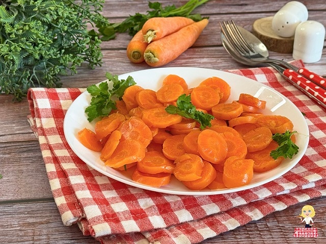 BUTTERED CARROTS in a pan