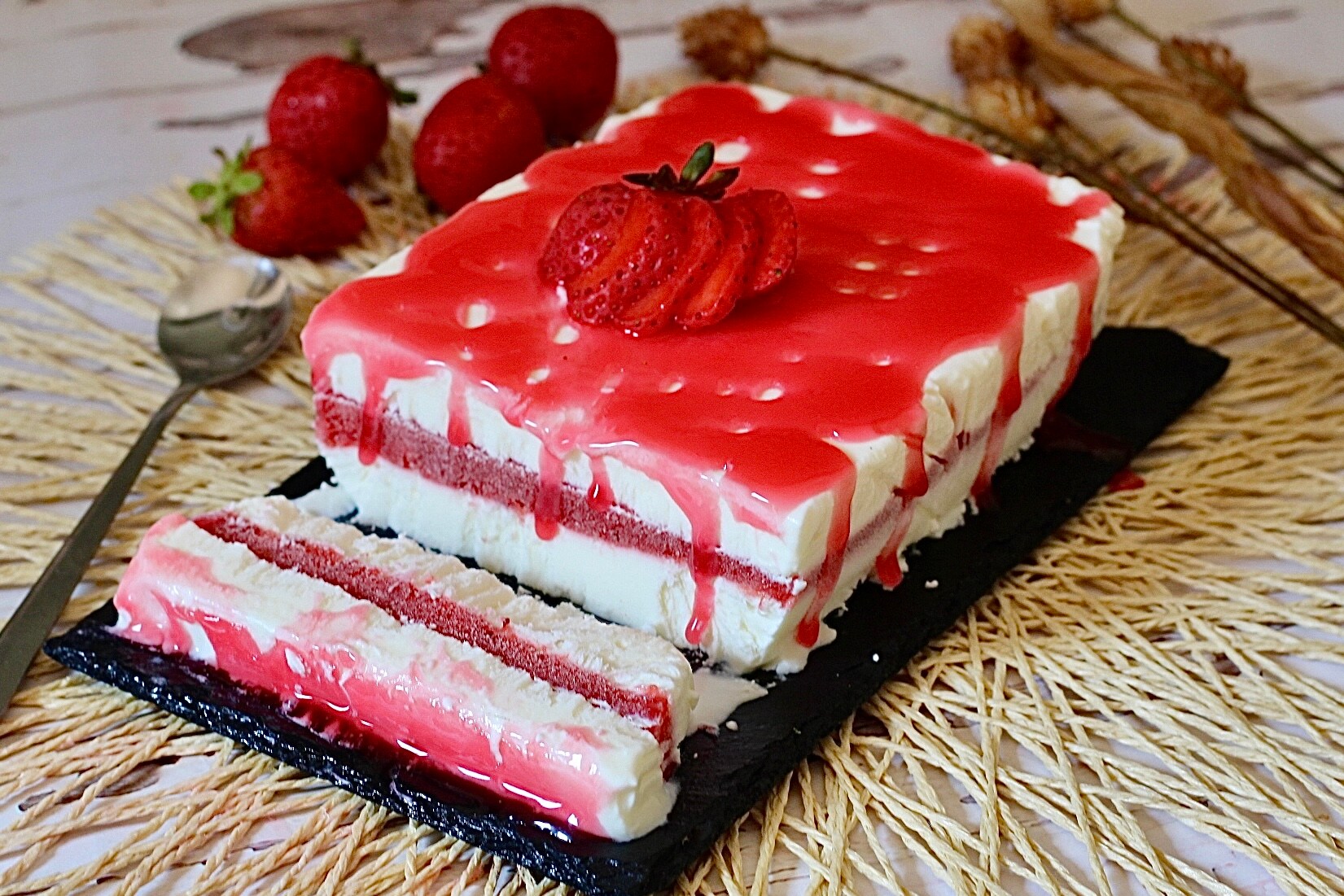 Strawberry Semifreddo, a Sweet Relief of Freshness