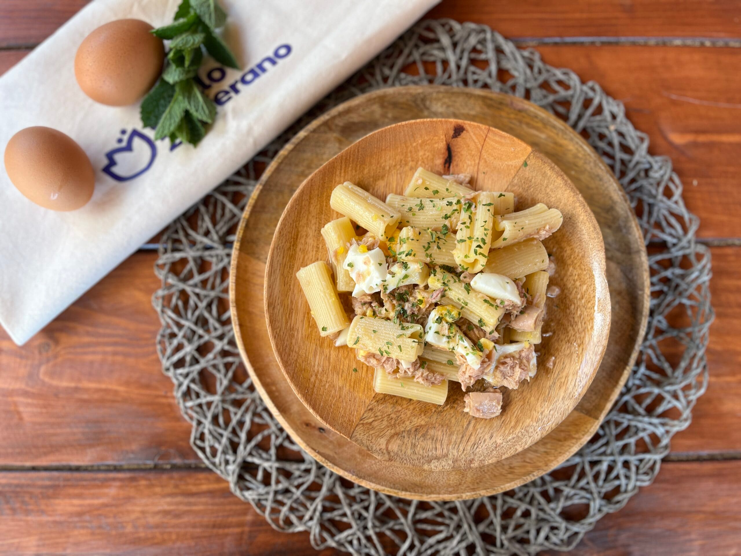 Pasta Hearts with Eggs and Tuna