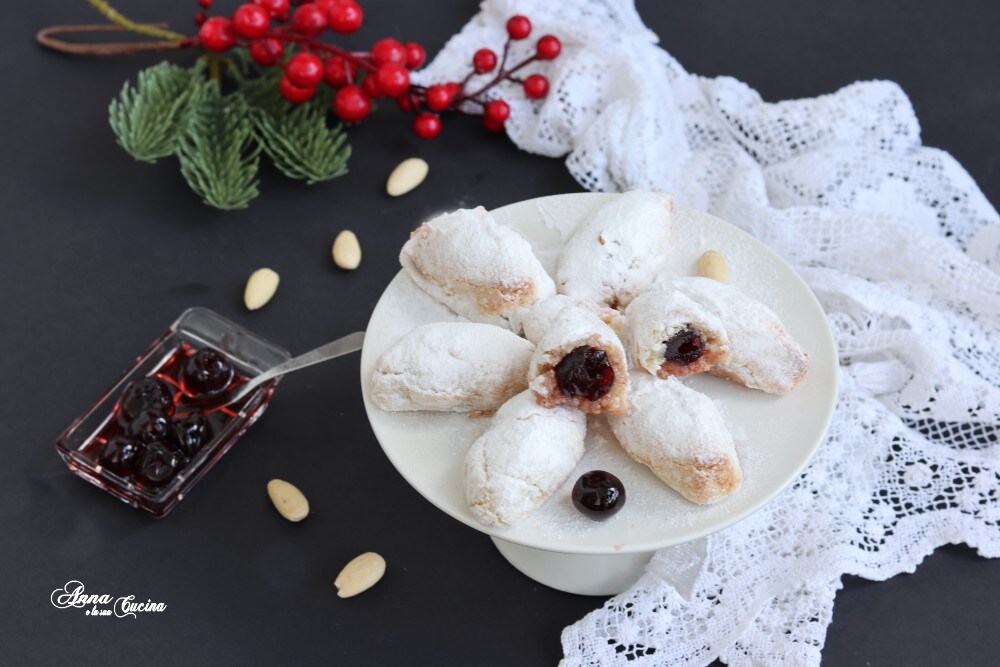 Almond Pastries with a Soft Sour Cherry Center