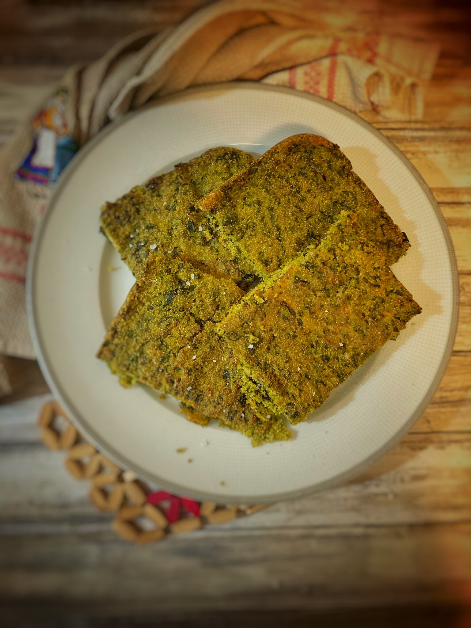 Pispili Cornmeal Cake with Spinach (Albania)