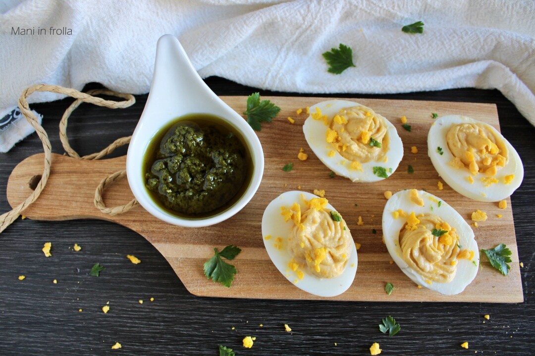 Mimosa Eggs with Green Sauce