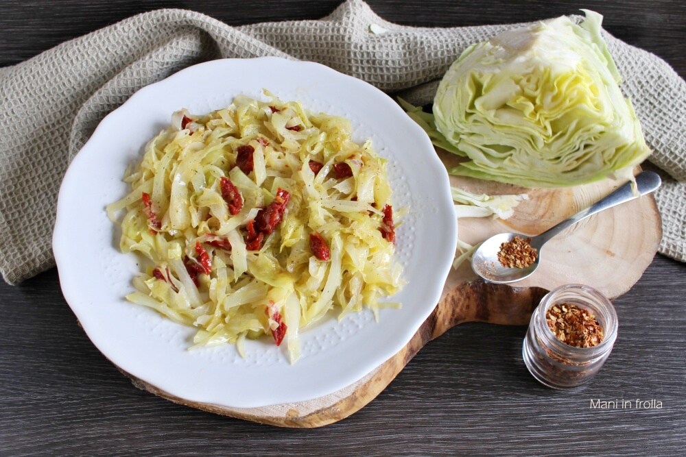 Pan-Fried Cabbage with Sun-Dried Tomatoes