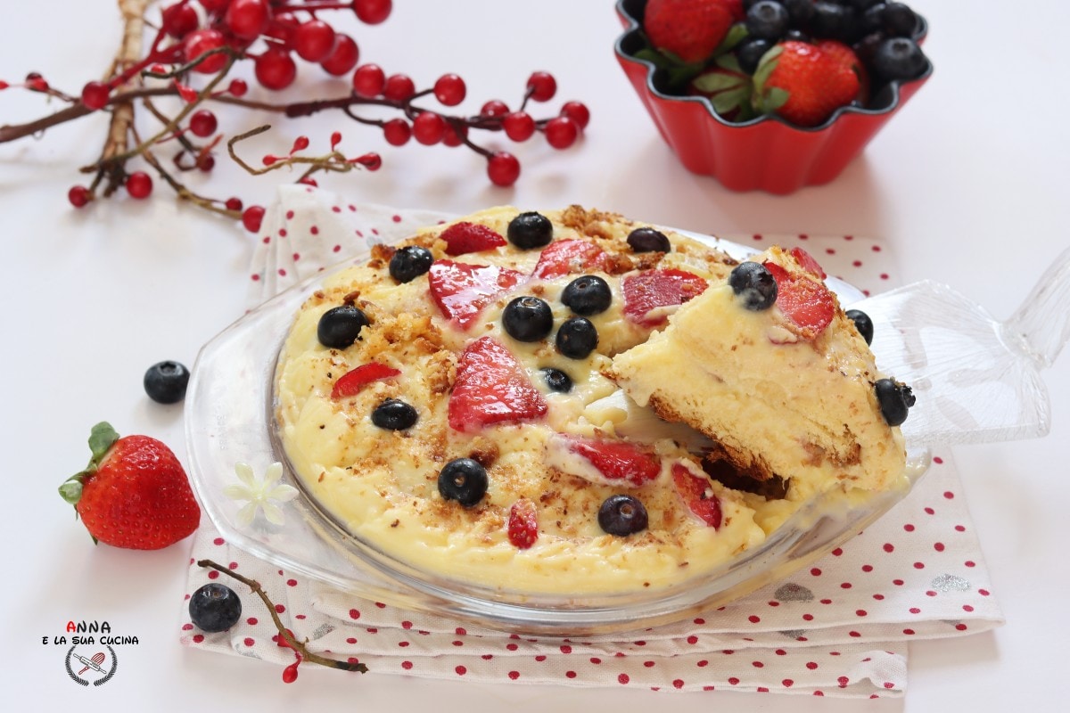 Cold Fruit Cake with Pandoro and Orange Cream