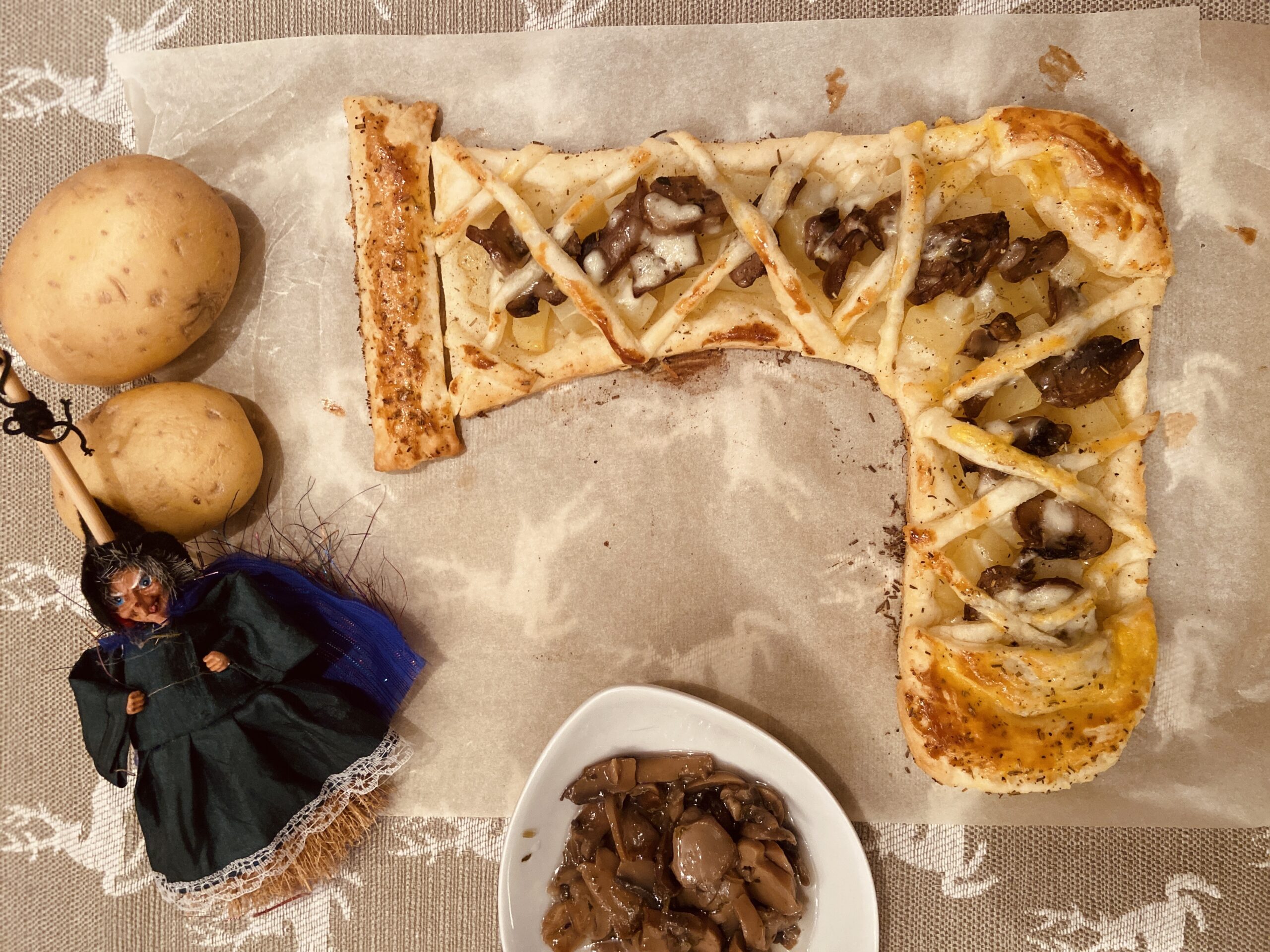 Puff Pastry Befana Stocking with Mushrooms and Potatoes