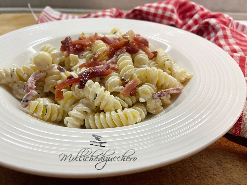 pasta with basil cream