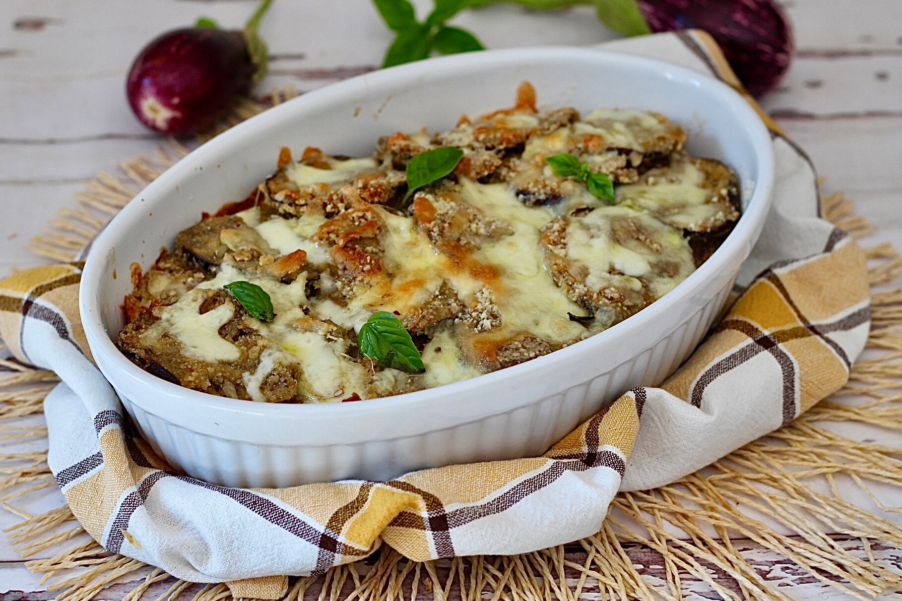 White Eggplant Parmesan without Frying