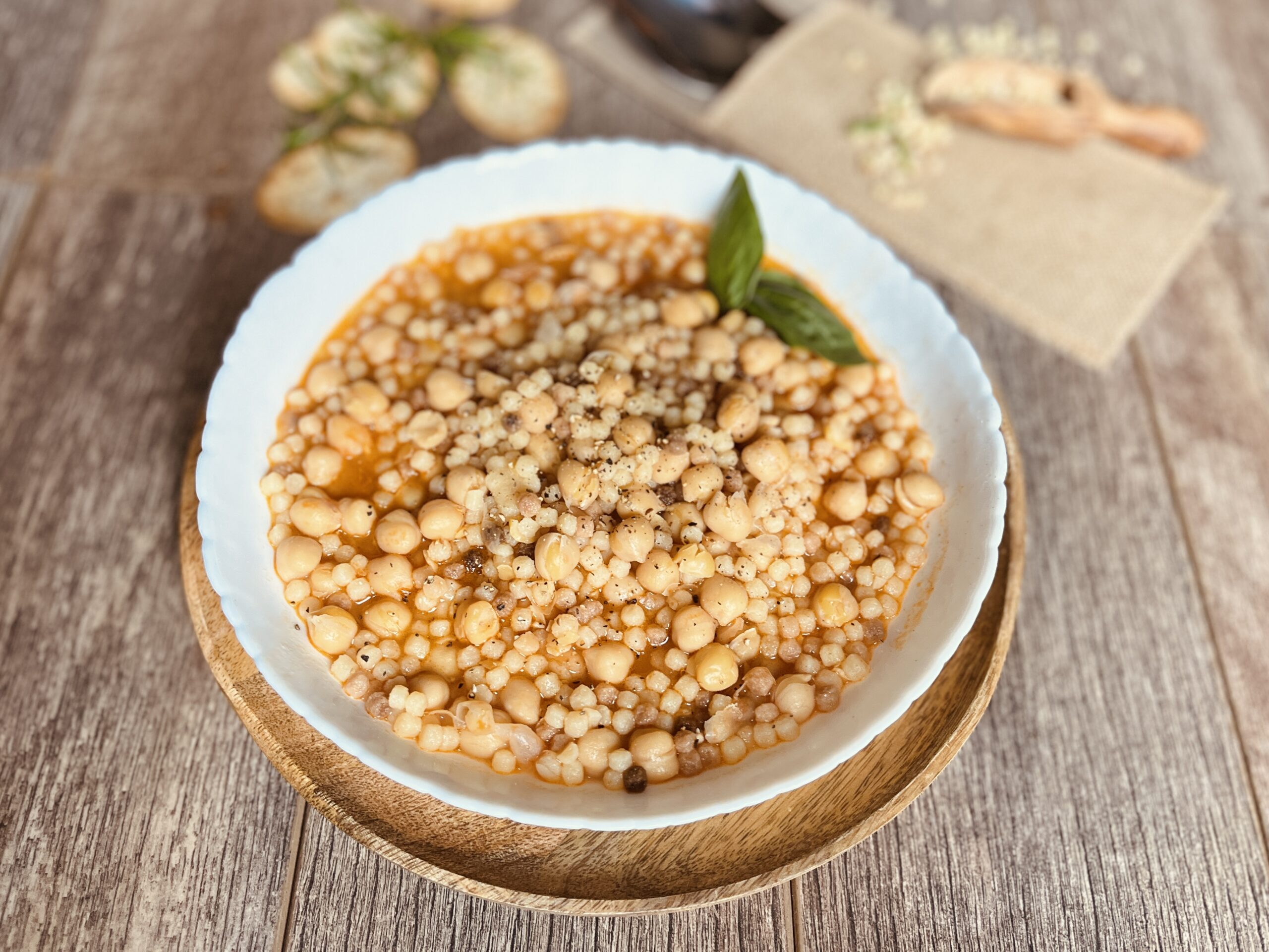 Fregola Soup with Chickpeas