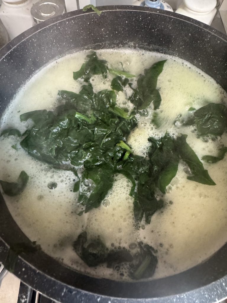 boil spinach and chard