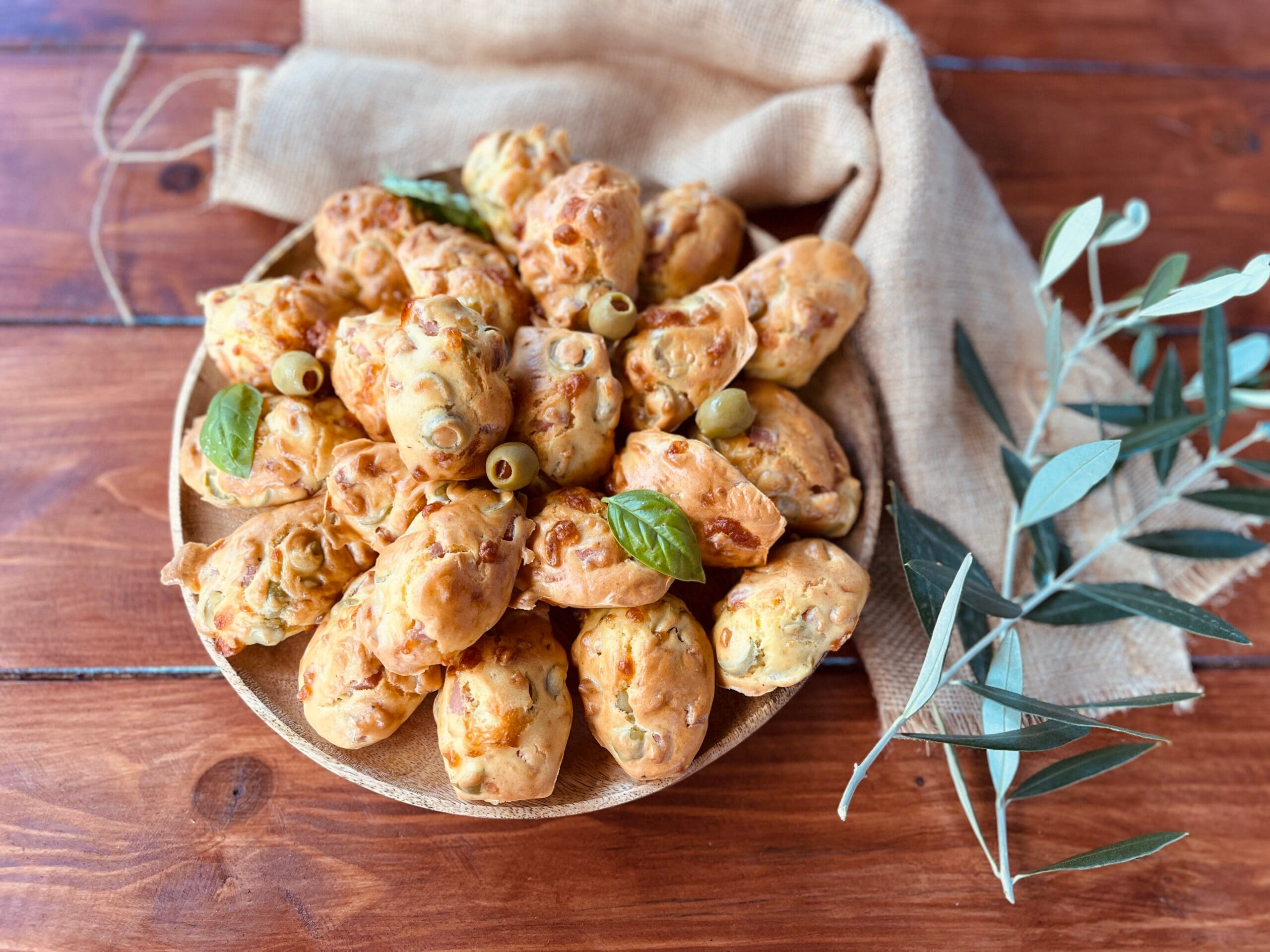 Savory Madeleines with Olives and Ham