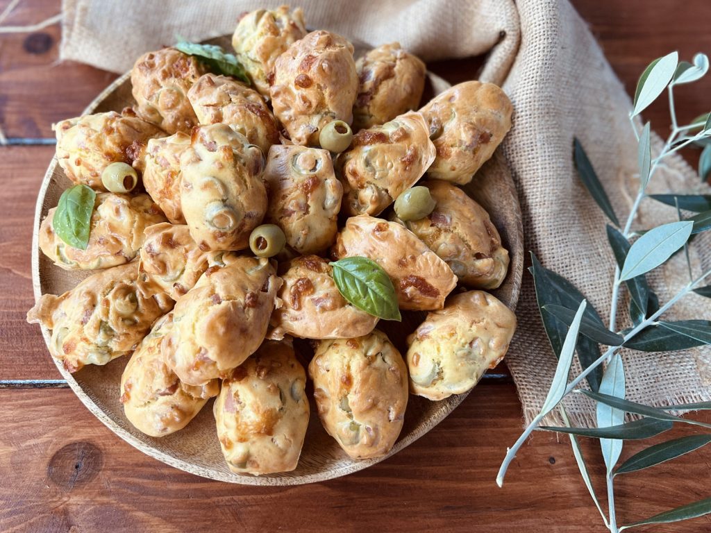 Savory Madeleines with Olives and Ham
