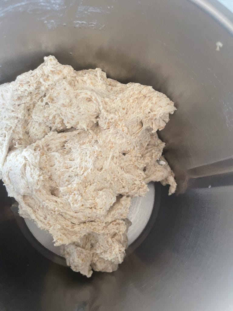 dough with yeast and salt added