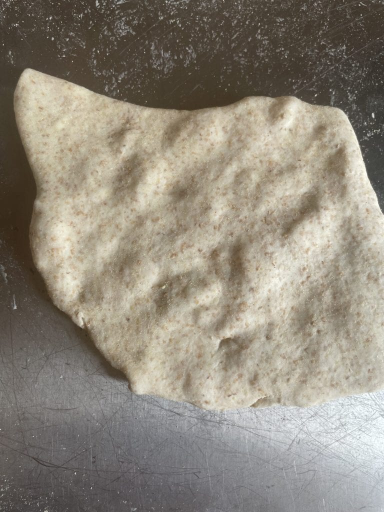 pressed with rolling pin