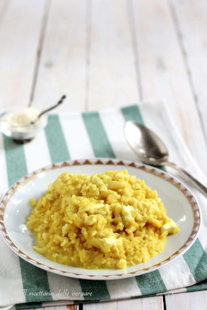 Turmeric Risotto with Cheeses