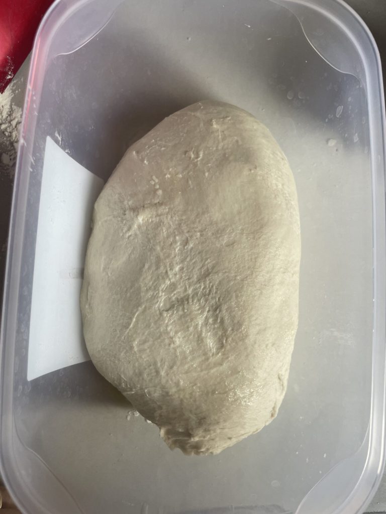 olive oil rolls dough with sourdough ready