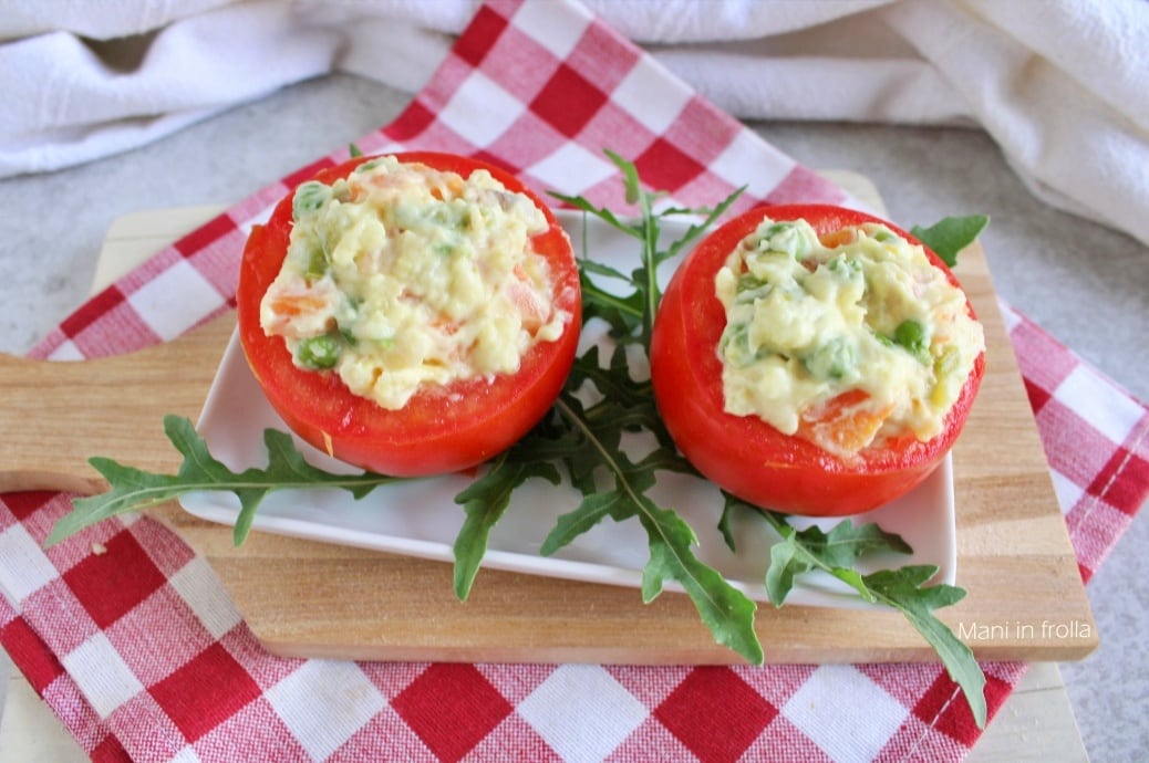 Tomatoes Stuffed with Russian Salad