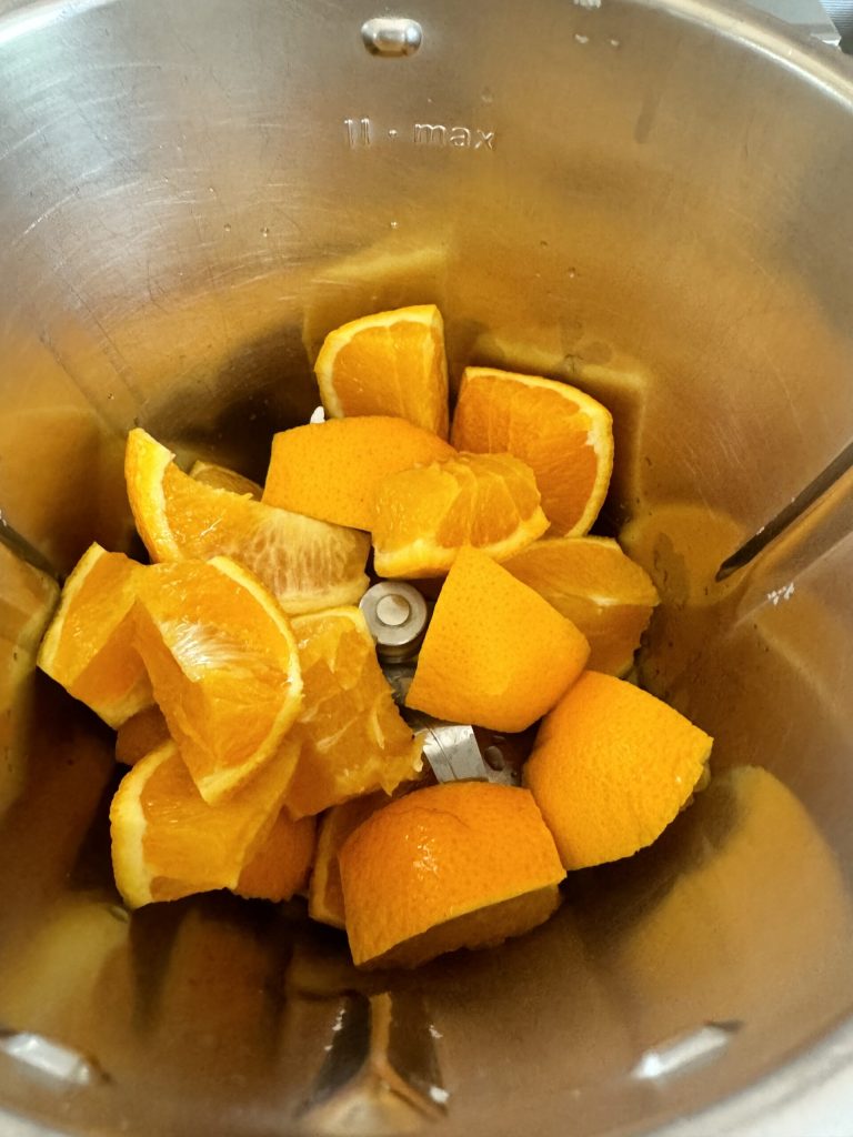pieces of oranges for sugar-free orange bread