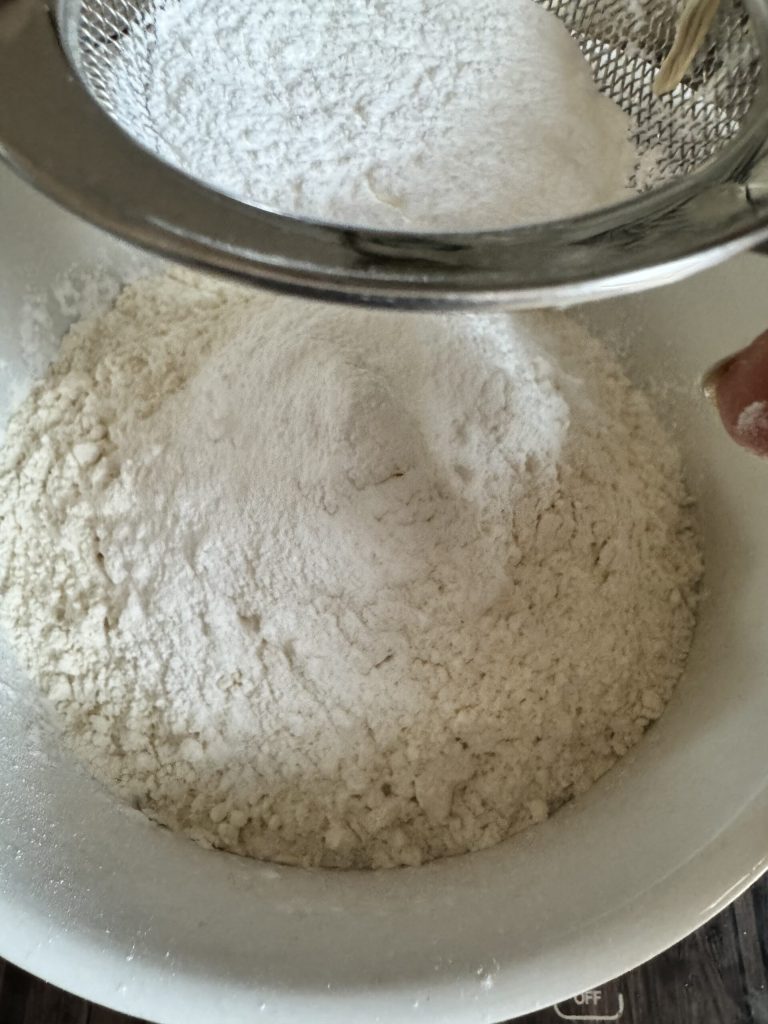 sift and mix baking powder