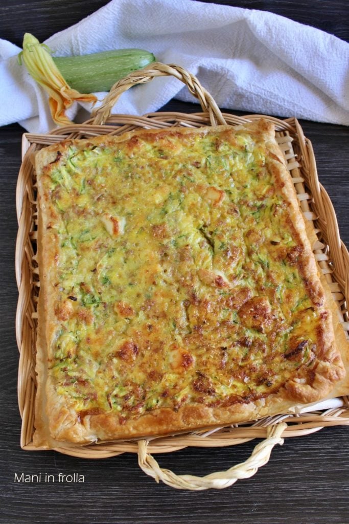 Savory Pie with Zucchini, Speck, and Brie
