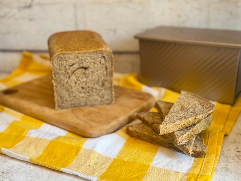 whole wheat sandwich bread with sourdough starter