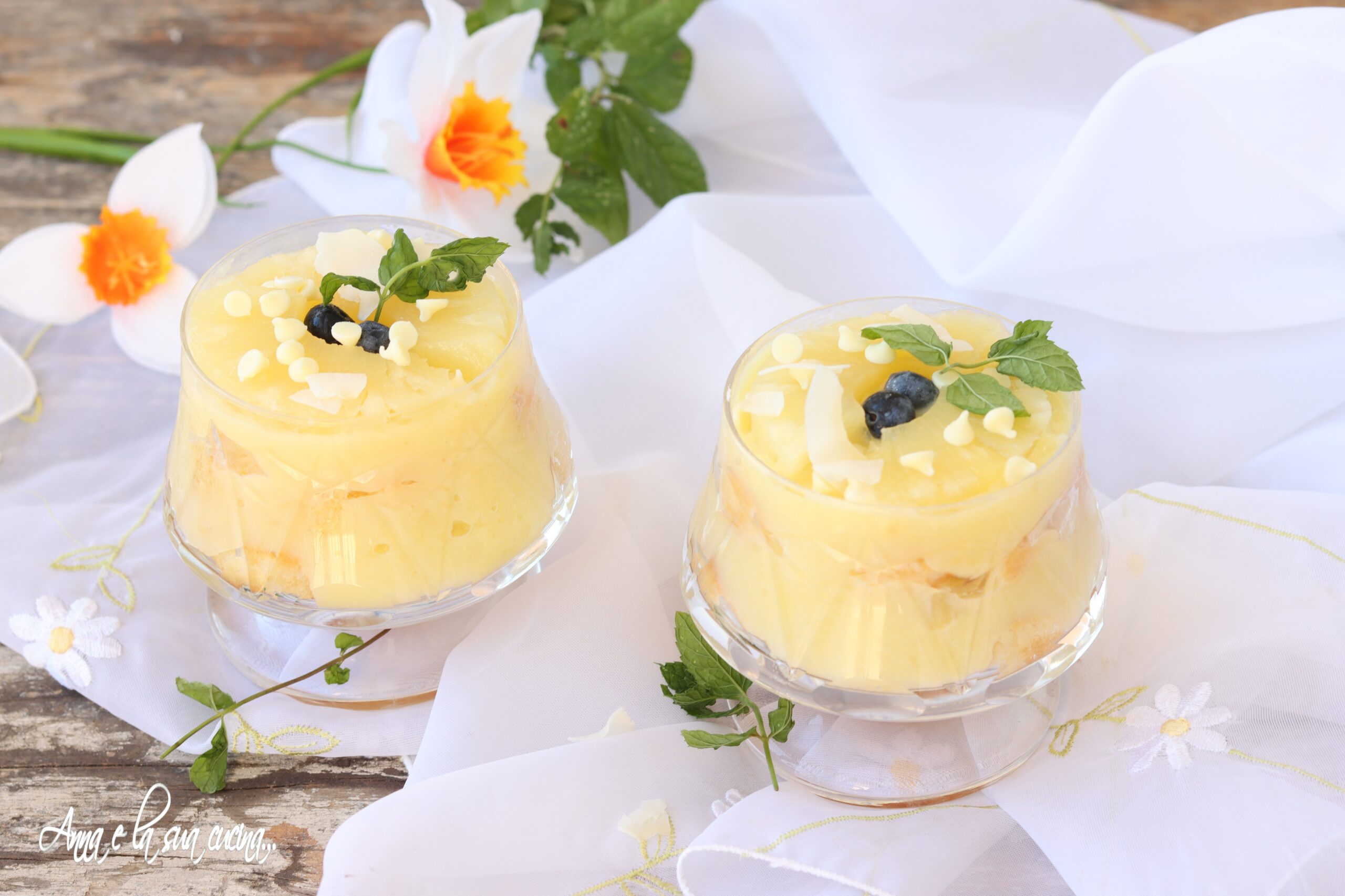 Pineapple Cup with Lemon Cream and Ladyfingers