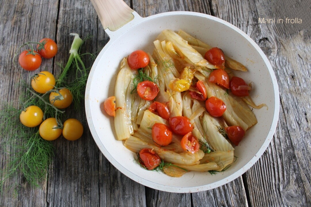Fennel and Cherry Tomatoes in a Skillet