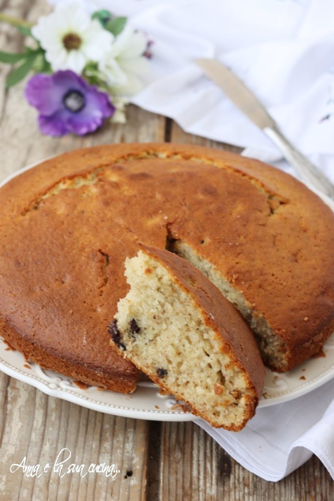 Soft Cake with Bananas and Chocolate