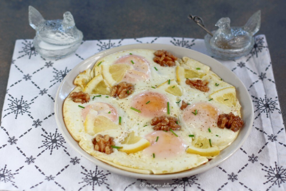 Eggs in a Pan with Lemon and Walnuts