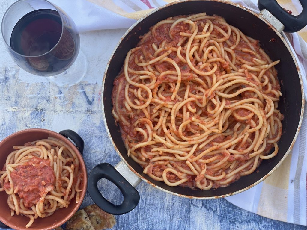 Tuscan pici with aglione