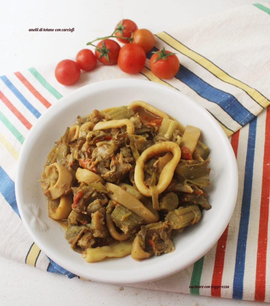 squid rings with artichokes