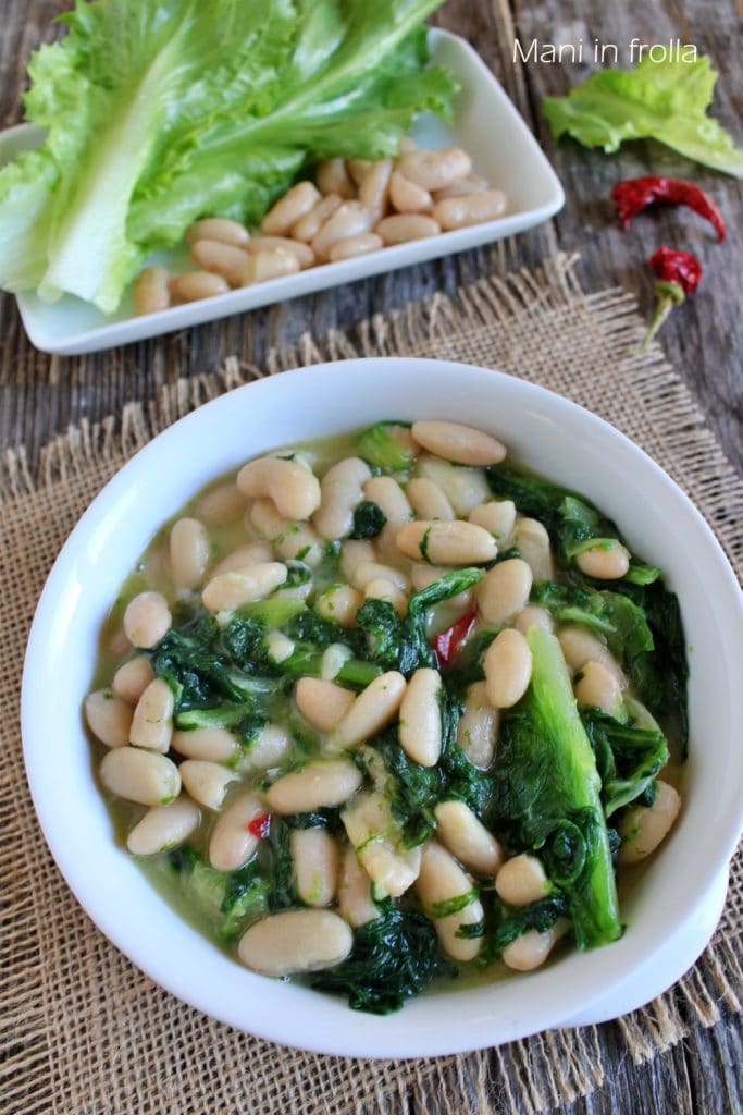 Escarole and Cannellini in pan