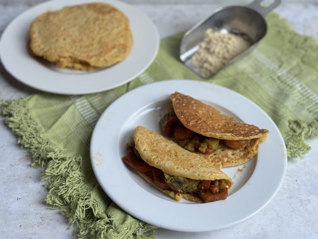 super quick chickpea flour crepes
