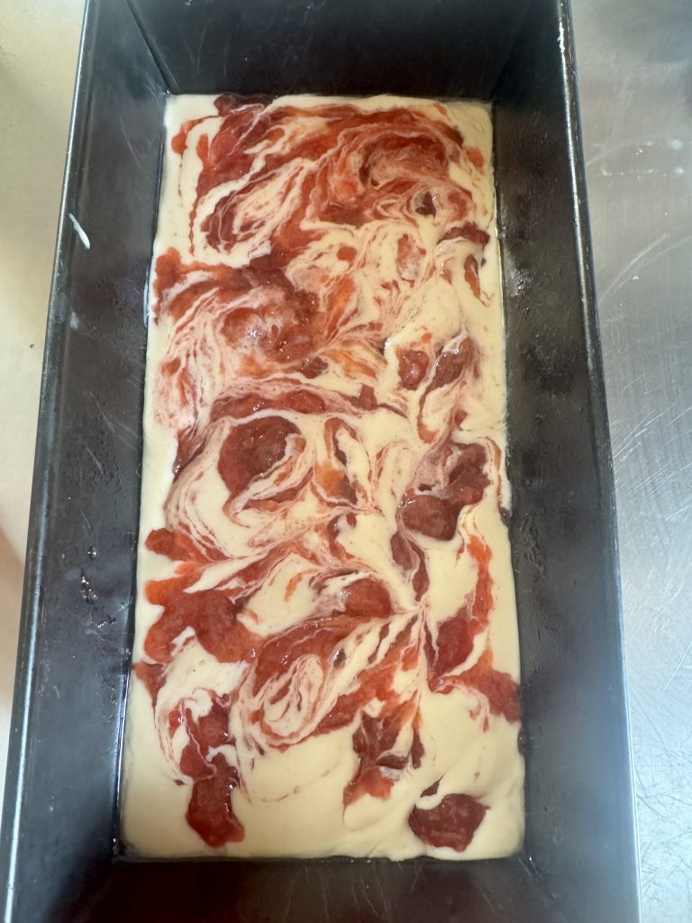 swirling the batter