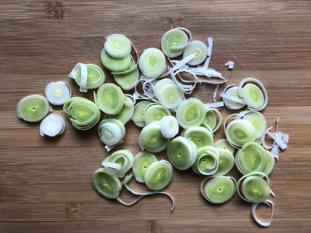leeks in slices
