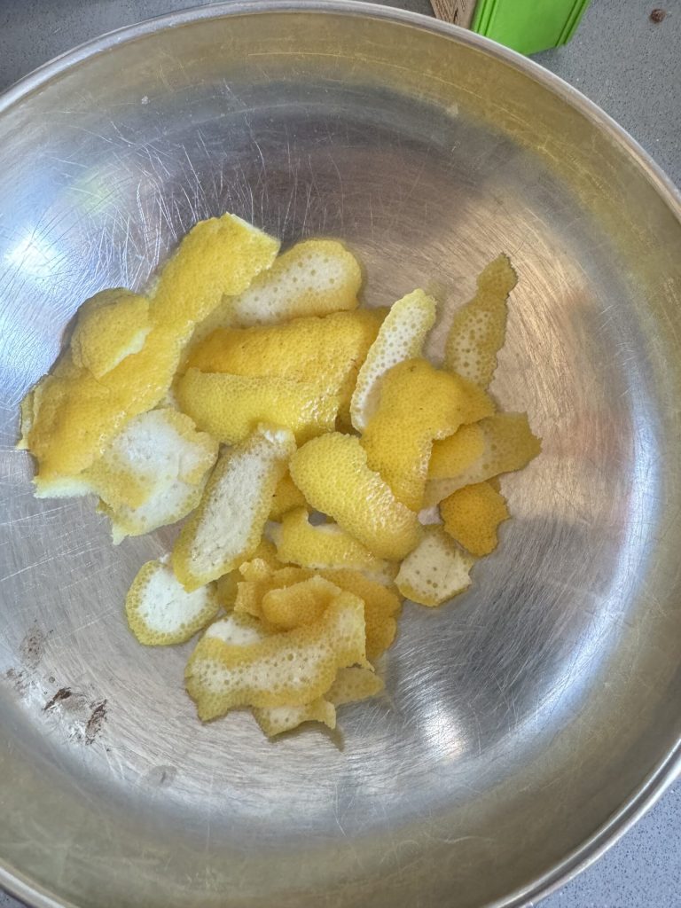 lemon peels for fresh lemon pesto