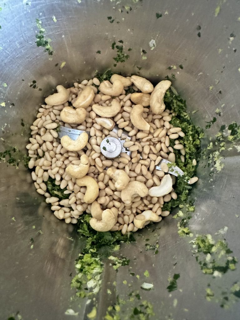 pine nuts and cashews