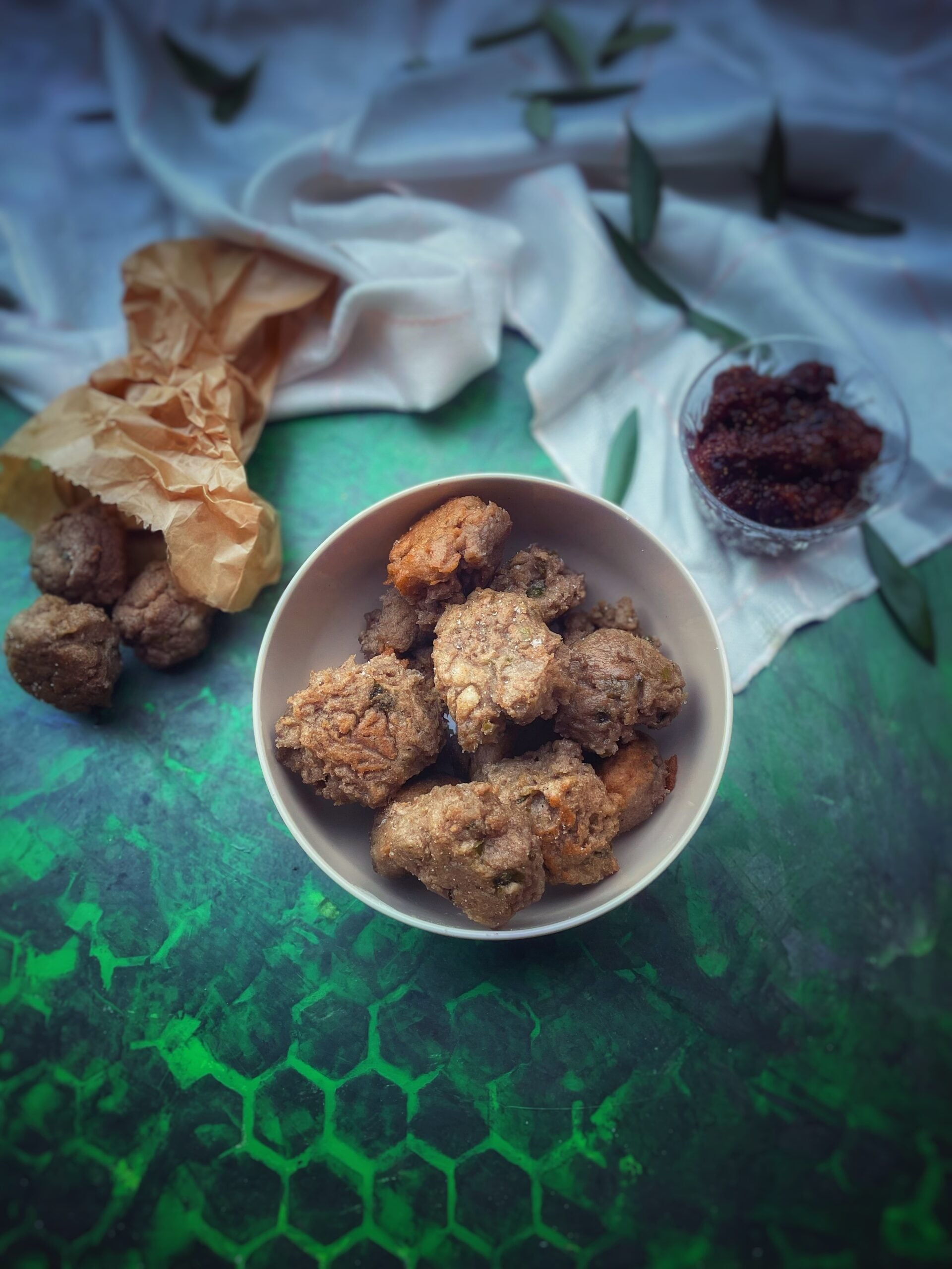 Gluten-Free Seaweed Fritters with Fig Sauce