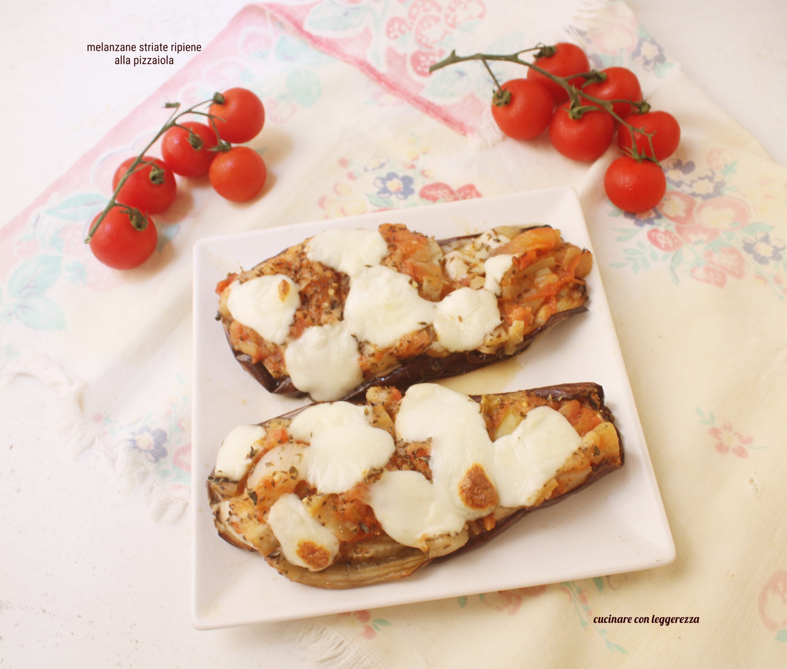 Striped Eggplants Stuffed alla Pizzaiola