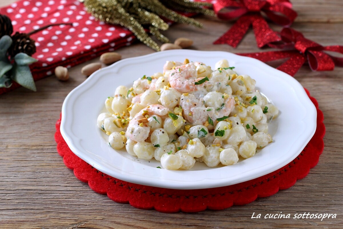 Gnocchi with Shrimp and Pistachio Crumble