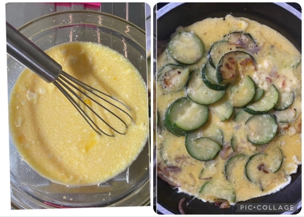 onion and zucchini omelet