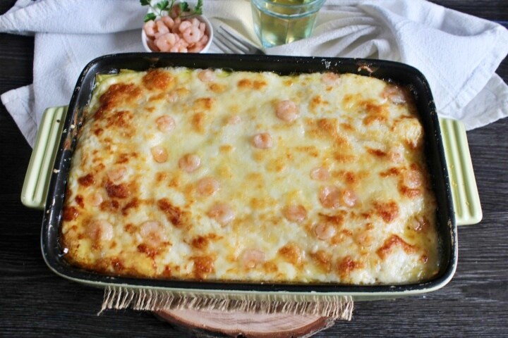 Lasagna with Salmon and Shrimp