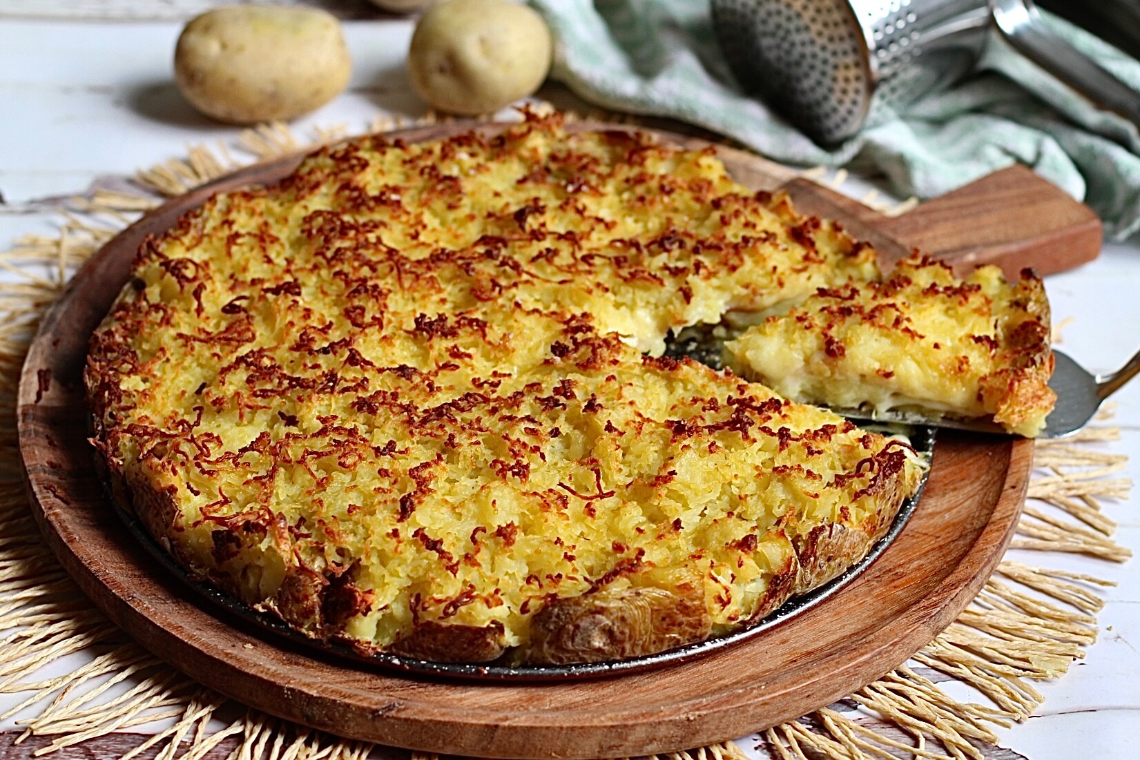 Stuffed Potato Cake, the Perfect Fridge-Cleaner, Low Cost High Yield