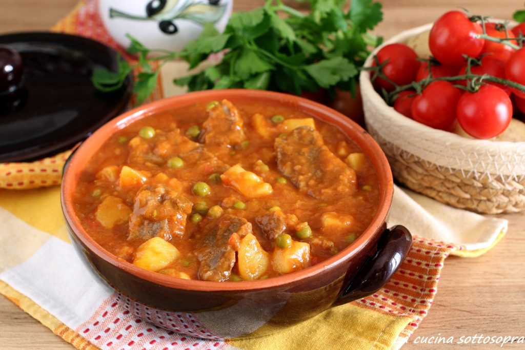 stew with potatoes and peas