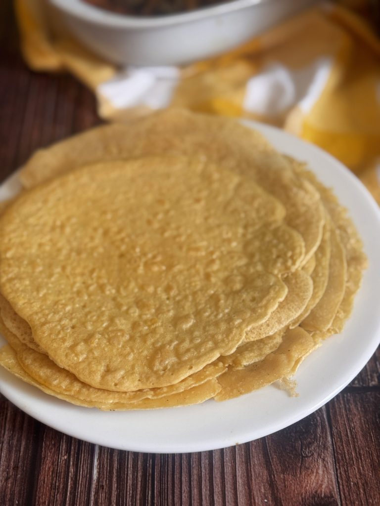 super quick chickpea flour crepes after cooking