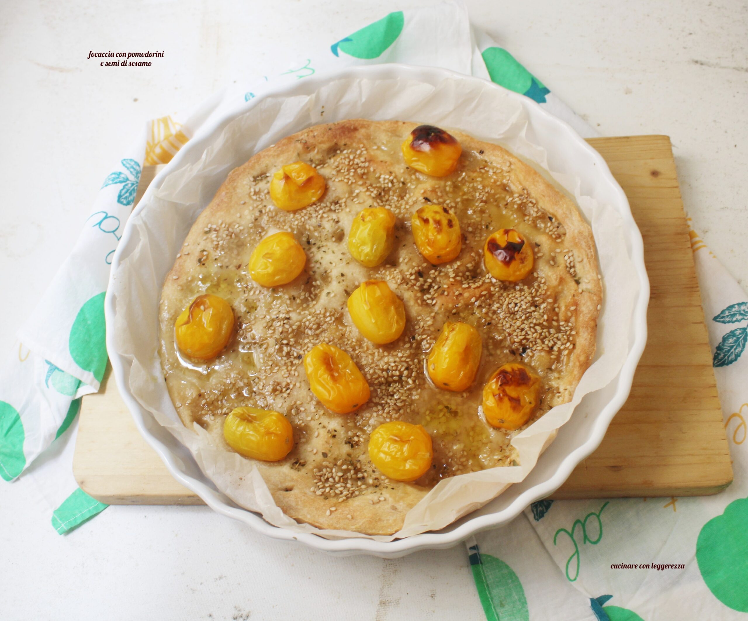 Focaccia with Cherry Tomatoes and Sesame Seeds – Sourdough